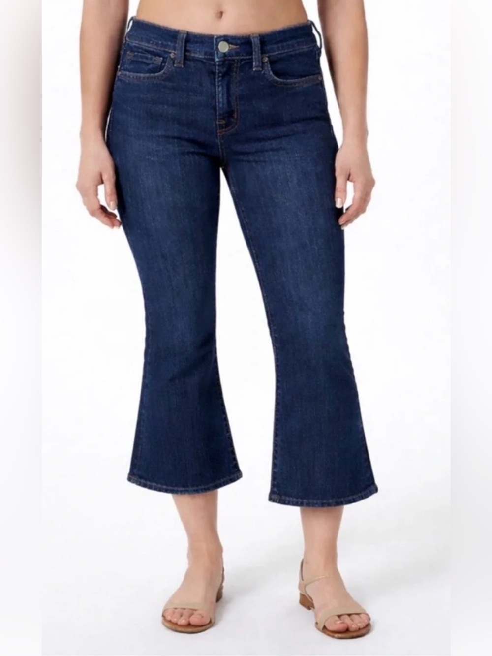 J Brand Dark Blue High-Rise Flare Jeans